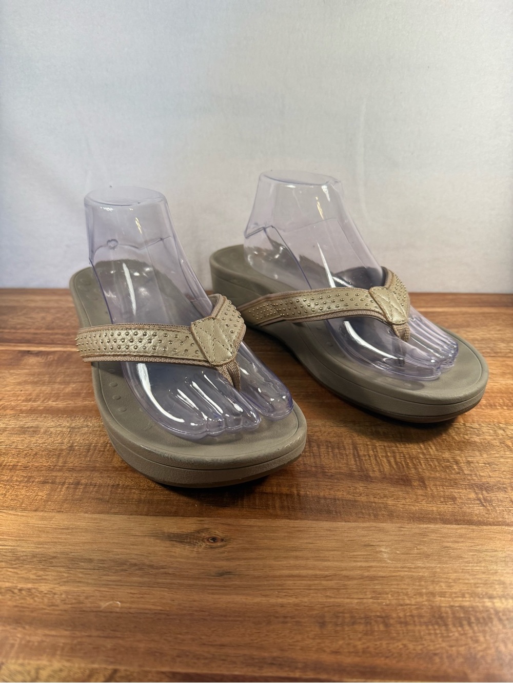 Vionic High Tide Platform Sandals with Arch Support Bronze Size 10